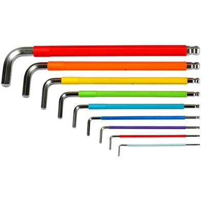 世达工具SATA彩虹系列9件特长球头内六角扳手组套09101CH