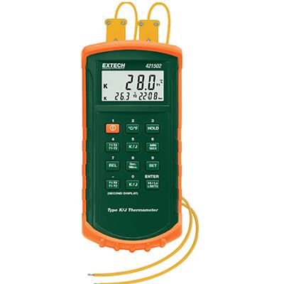 艾示科Extech 421502: J / K型、双输入温度计与报警