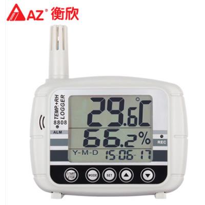 台湾衡欣 AZ8808温湿度记录仪 工业温湿度记录器壁挂式手持