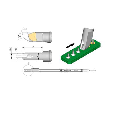 JBC C245-667 拖焊烙铁头