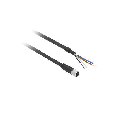 施耐德Schneide Pre wired connectors XZ, straight female, M12, 4 pins, cable PVC 2 m XZCPV1141L2