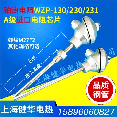 泰州健华WZPB-231热电阻 温度计螺纹要 G1/2 的插深 50mm（4～20mA 输 出），精度 0.5 温度 0～100