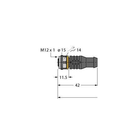 德国图尔克 执行器/传感器电缆，PUR RKC4.4T-1.5-RSC4.4T/TXL