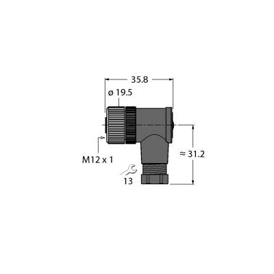 德国图尔克 用于传感器和执行器的附件 B8241-0