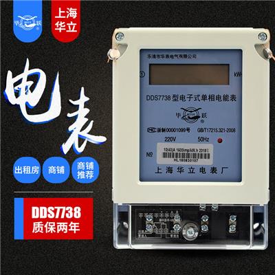 上海华立电表 液晶屏家用电表 火表 DDS738单相电子式电能表