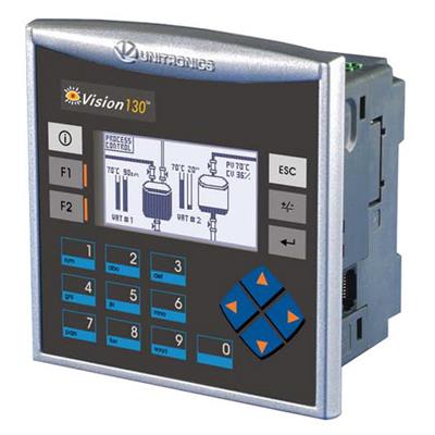 以色列Unitronics 面板安装可编程控制器128 x 64 pixels, STN, RS232, RS485 | Vision130™ series